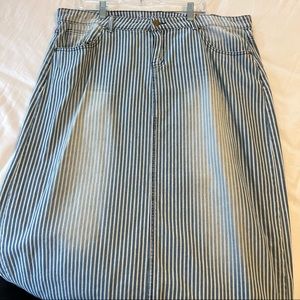 stripe denim skirt